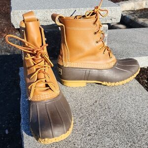 L L Bean Brown and Tan Duck Boots Size 7